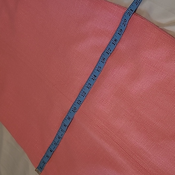 Talbots Pink V-neck Sleeveless Tweed Woven Texture Shift Dress Wmns 12 Career - Picture 14 of 15